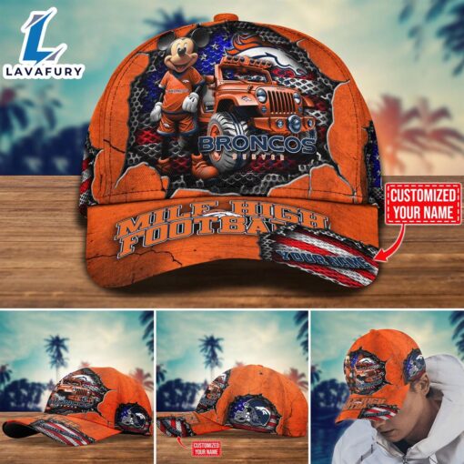 NCAA Mickey Mouse Denver Broncos Trending Customize Cap New Arrival