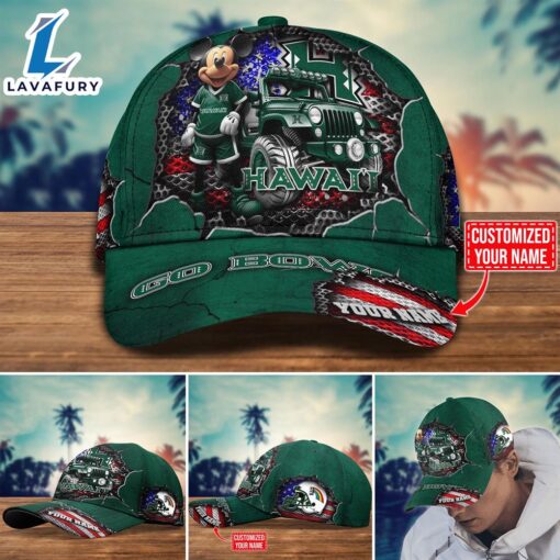 NCAA Mickey Mouse Hawaii Rainbow Warriors Trending Customize Cap New Arrival