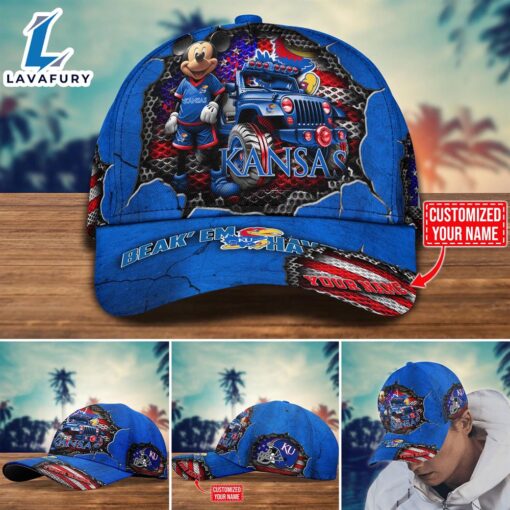 NCAA Mickey Mouse Kansas Jayhawks Trending Customize Cap New Arrival