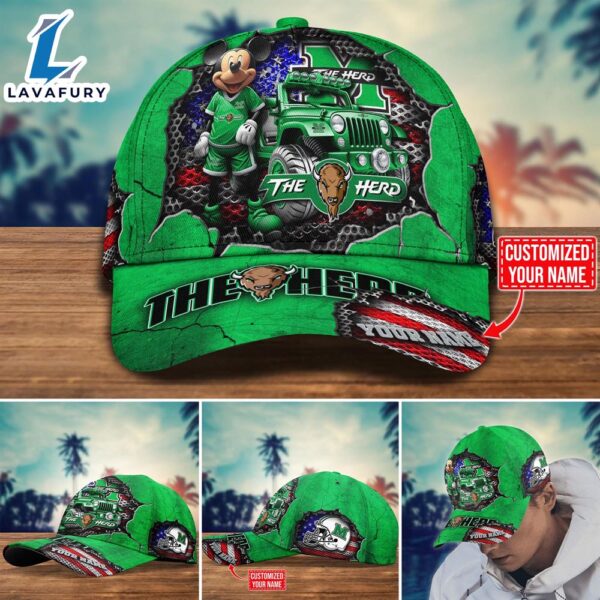 NCAA Mickey Mouse Marshall Thundering Herd Trending Customize Cap New Arrival