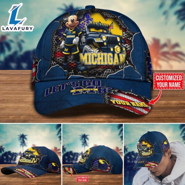 NCAA Mickey Mouse Michigan Wolverines Trending Customize Cap New Arrival