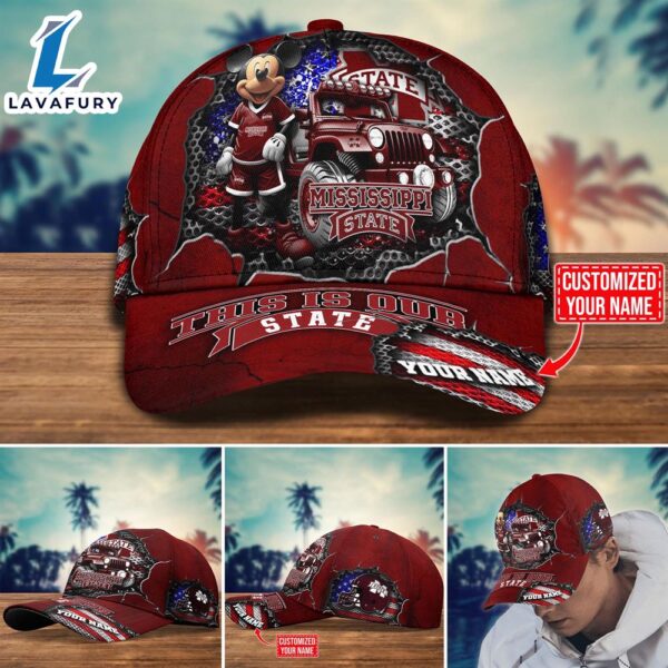 NCAA Mickey Mouse Mississippi State Bulldogs Trending Customize Cap New Arrival