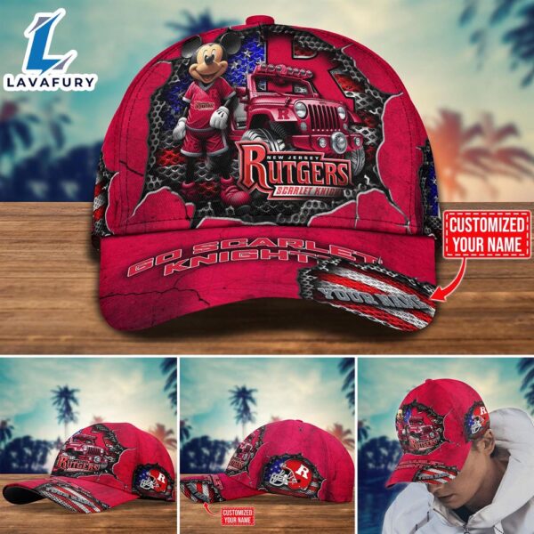 NCAA Mickey Mouse Rutgers Scarlet Knights Trending Customize Cap New Arrival