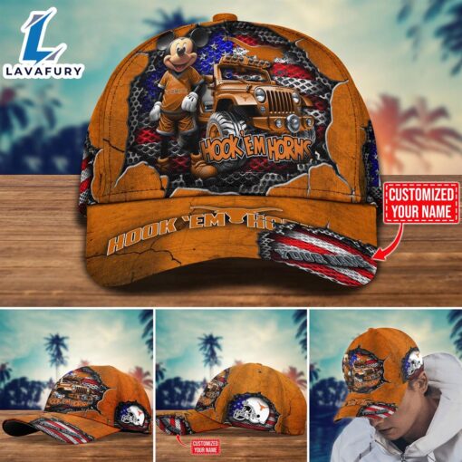 NCAA Mickey Mouse Texas Longhorns Trending Customize Cap New Arrival