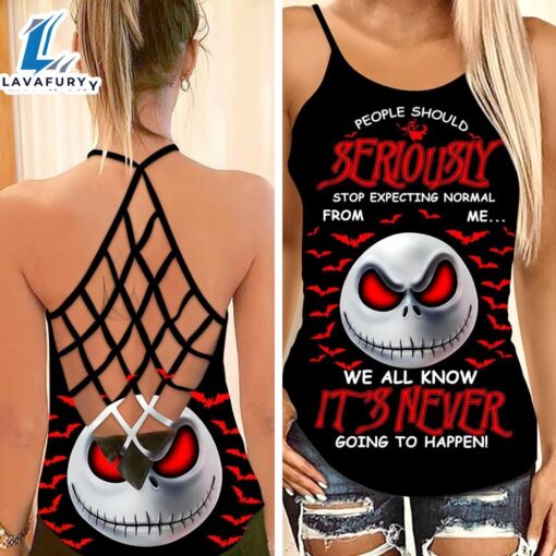 People Should Seriously Jack Skellington Criss-Cross Tank Top