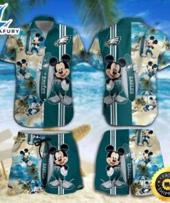 Philadelphia Eagles Mickey Mouse Hawaiian…