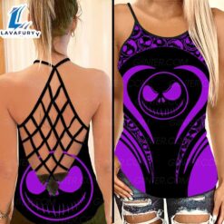 Purple Jack Skellington Criss-Cross Tank…