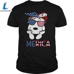 Snoopy Merica 4th of July American Flag Independence Day T-shirt