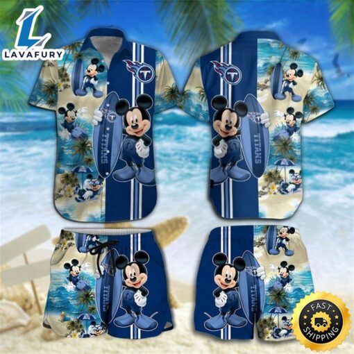 Tennessee Titans Mickey Mouse Hawaiian Shirt Beach Short