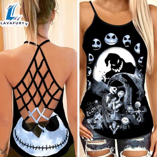 The NBC Jack Skellington Moon Criss-Cross Tank Top