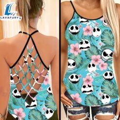 Tropical Jack Skellington Criss-Cross Tank…