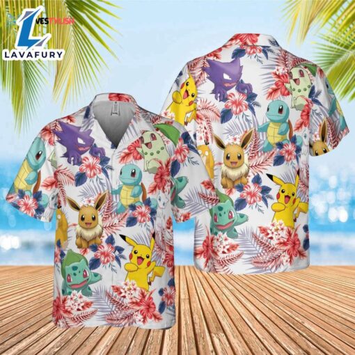 Anime 4th Of July Shirt PKM Pattern Hawaiian Shirt