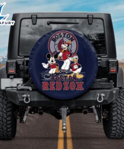 Boston Red Sox Mickey Donald Goofy Spare Tire Cover Gifts For Fans