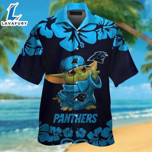 Carolina Panthers Baby Yoda Tropical Hawaiian Shirt For Men And Women