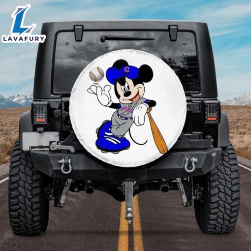 Chicago Cubs Mickey Wearing Uniform Spare Tire Cover Gifts For Fans