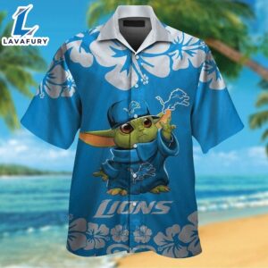 Detroit Lions Baby Yoda Tropical Hawaiian Shirt For Men And Women