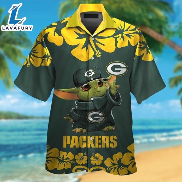 Green Bay Packers Baby Yoda Tropical Hawaiian Shirt For Men And Women
