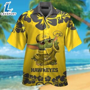 Iowa Hawkeyes Baby Yoda Tropical Hawaiian Shirt For Men And Women
