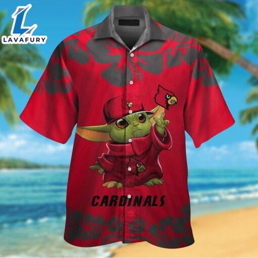 Louisville Cardinals Baby Yoda Tropical Hawaiian Shirt For Men And Women