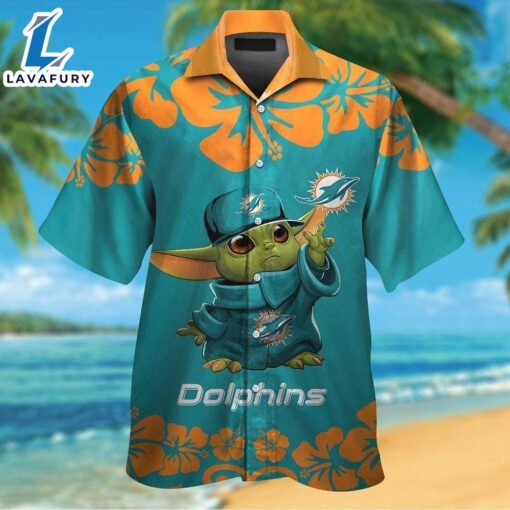 Miami Dolphins Baby Yoda Star Wars Tropical Hawaiian Shirt For Men And Women