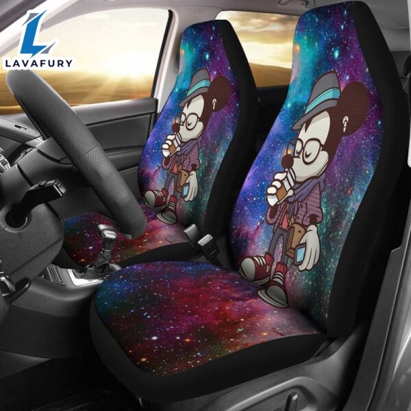 Mickey Drink Coffee Galaxy Car Seat Covers