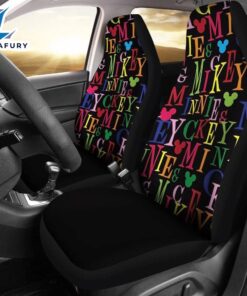 Mickey Multicolor Text Car Seat…