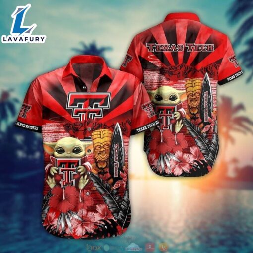 NCAA Texas Tech Red Raiders Baby Yoda Trendy Aloha Hawaiian Shirt For Men And Women