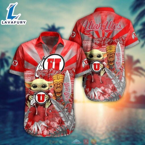 NCAA Utah Utes Baby Yoda Trendy Aloha Hawaiian Shirt For Men And Women