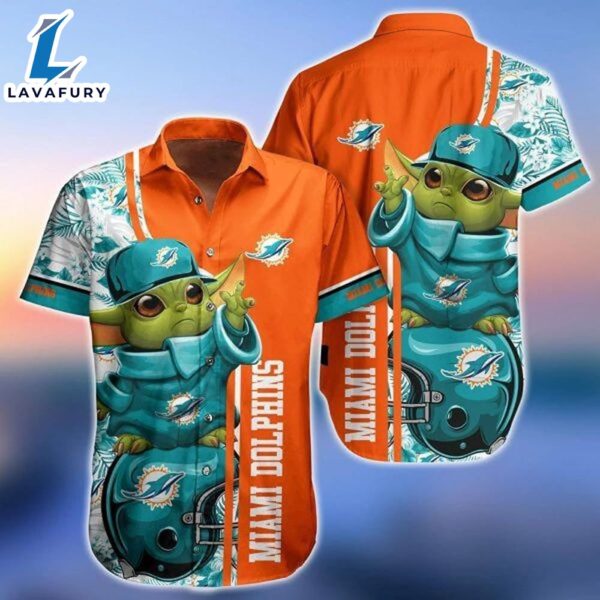 NFL Miami Dolphins Baby Yoda Trendy Aloha Hawaiian Shirt For Men And Women