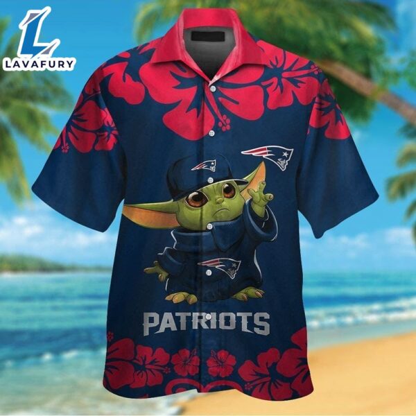 New England Patriots Baby Yoda Tropical Hawaiian Shirt For Men And Women