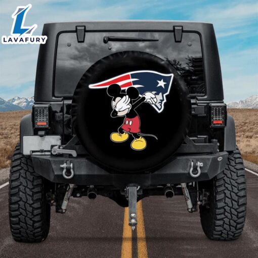 New England Patriots Mickey Logo Black Spare Tire Cover Gifts For Fans