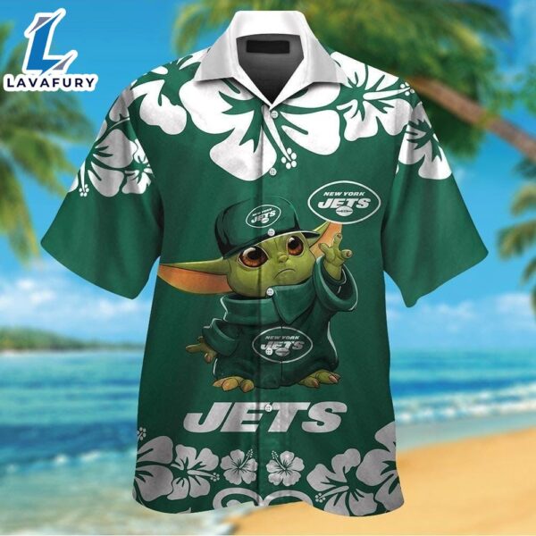 New York Jets Baby Yoda Tropical Hawaiian Shirt For Men And Women
