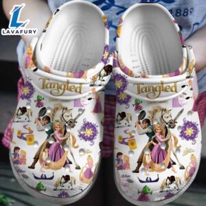 Rapunzel Disney Cartoon Crocs Crocband Clogs Shoes Comfortable For Men Women and Kids