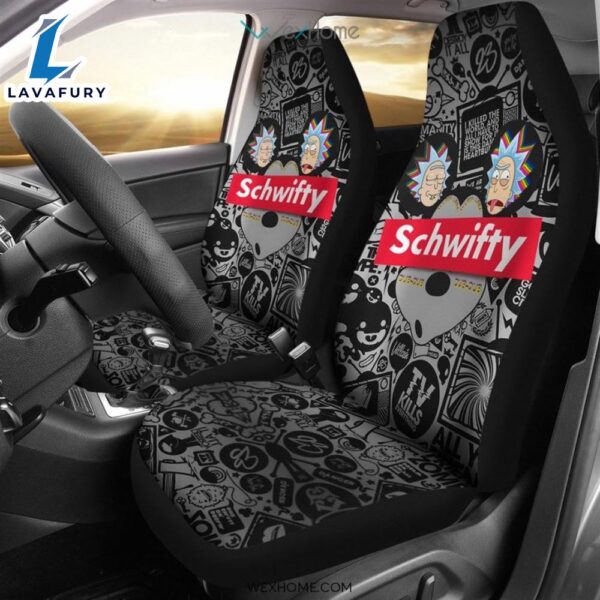 Rick Head Mickey Head Black And White Rick And Morty Car Seat Covers