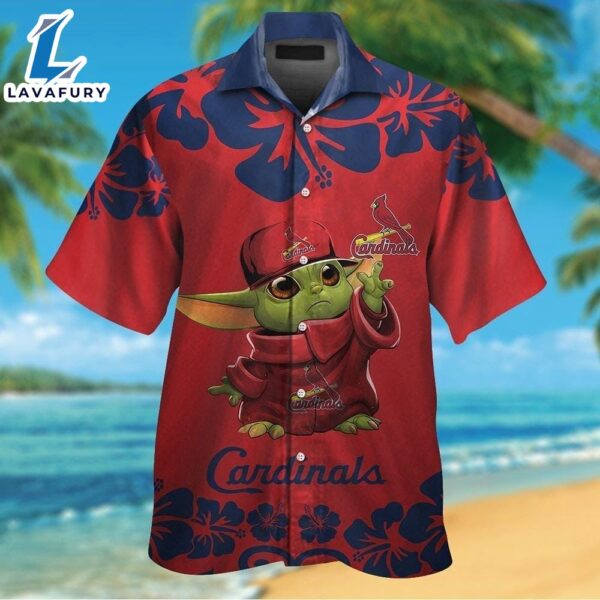 St Louis Cardinals Baby Yoda Tropical Aloha Hawaiian Shirt For Men And Women