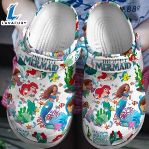 The Little Mermaid Disney Cartoon Crocs Crocband Clogs Shoes Comfortable For Men Women and Kids