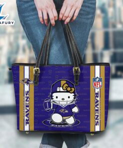 Baltimore Ravens NFL Kitty Women Leather Tote Bag