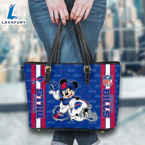 Buffalo Bills NFL Mickey Women Leather Tote Bag