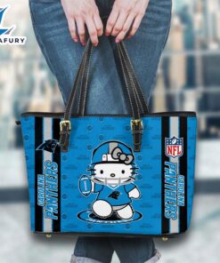 Carolina Panthers NFL Kitty Women Leather Tote Bag