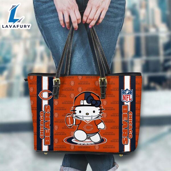 Chicago Bears NFL Kitty Women Leather Tote Bag