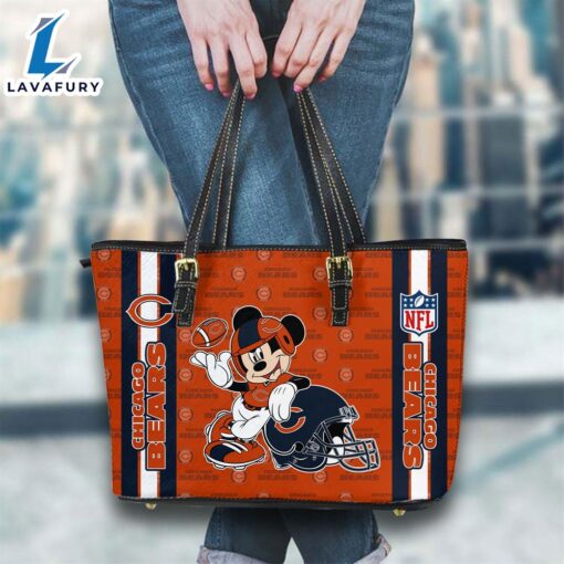 Chicago Bears NFL Mickey Women Leather Tote Bag