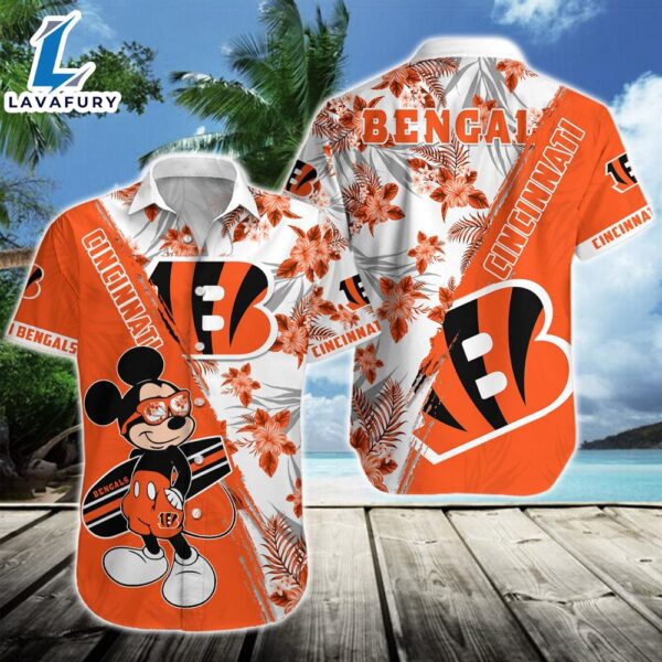 Cincinnati Bengals Team NFL Mickey Hawaiian Beach Shirt