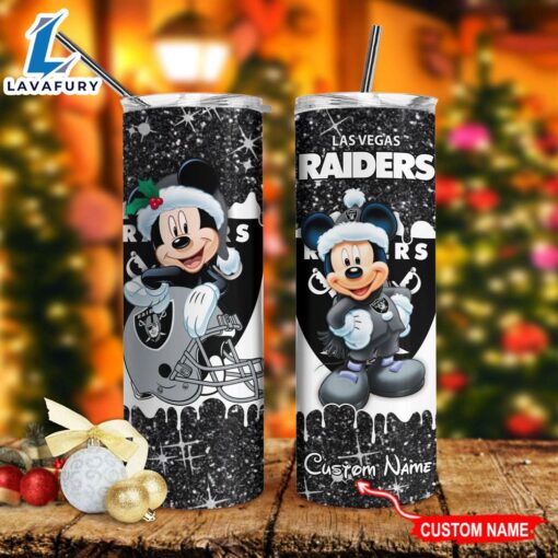 Custom Name Mickey Las Vegas Raiders Gift Skinny Tumbler