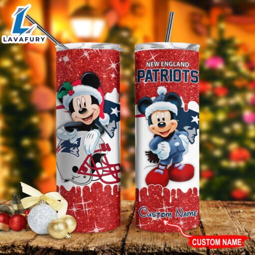 Custom Name Mickey New England Patriots Gift Skinny Tumbler