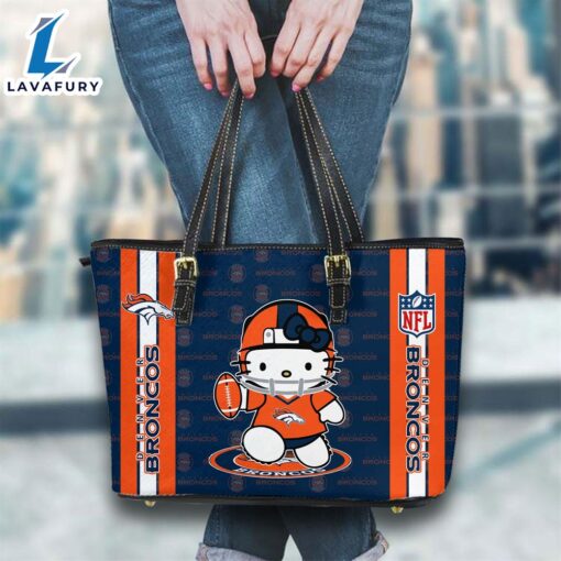 Denver Broncos NFL Kitty Women Leather Tote Bag