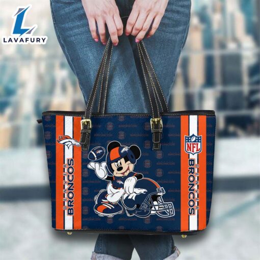 Denver Broncos NFL Mickey Women Leather Tote Bag