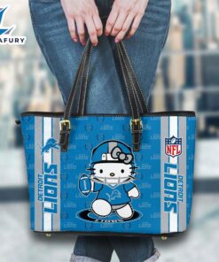 Detroit Lions NFL Kitty Women Leather Tote Bag