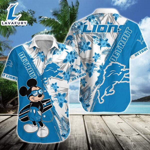 Detroit Lions Team NFL Mickey Hawaiian Beach Shirt