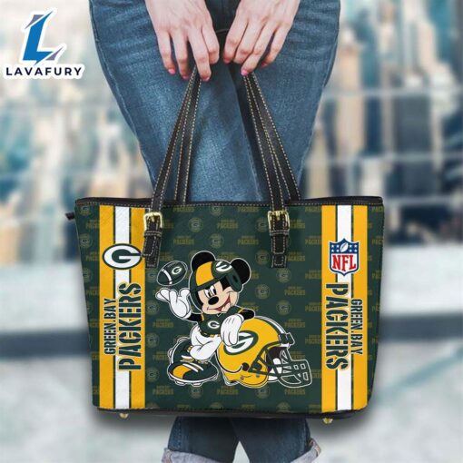 Green Bay Packers NFL Mickey Women Leather Tote Bag