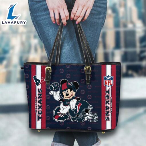 Houston Texans NFL Mickey Women Leather Tote Bag